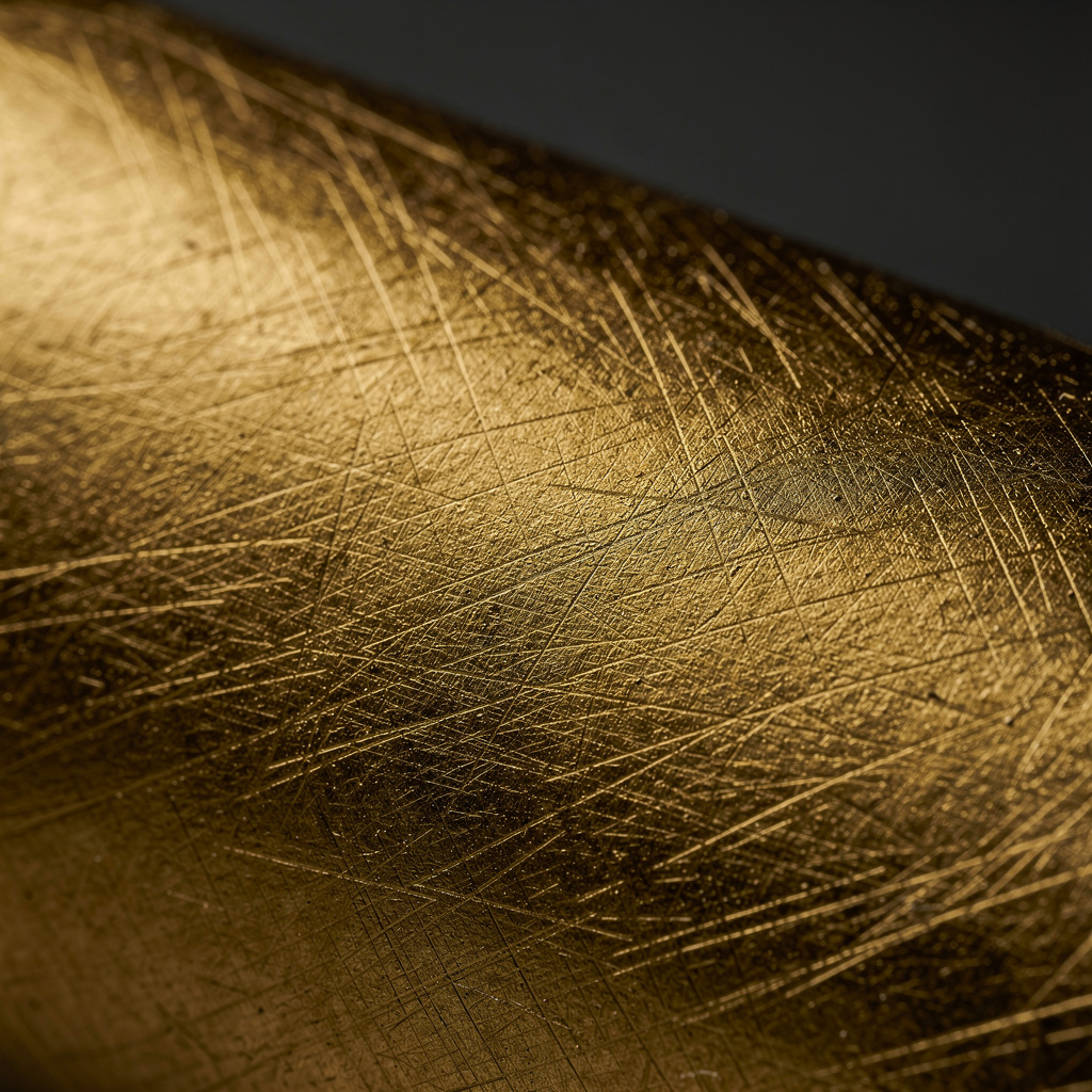 Close up of hand-hammered gold texture